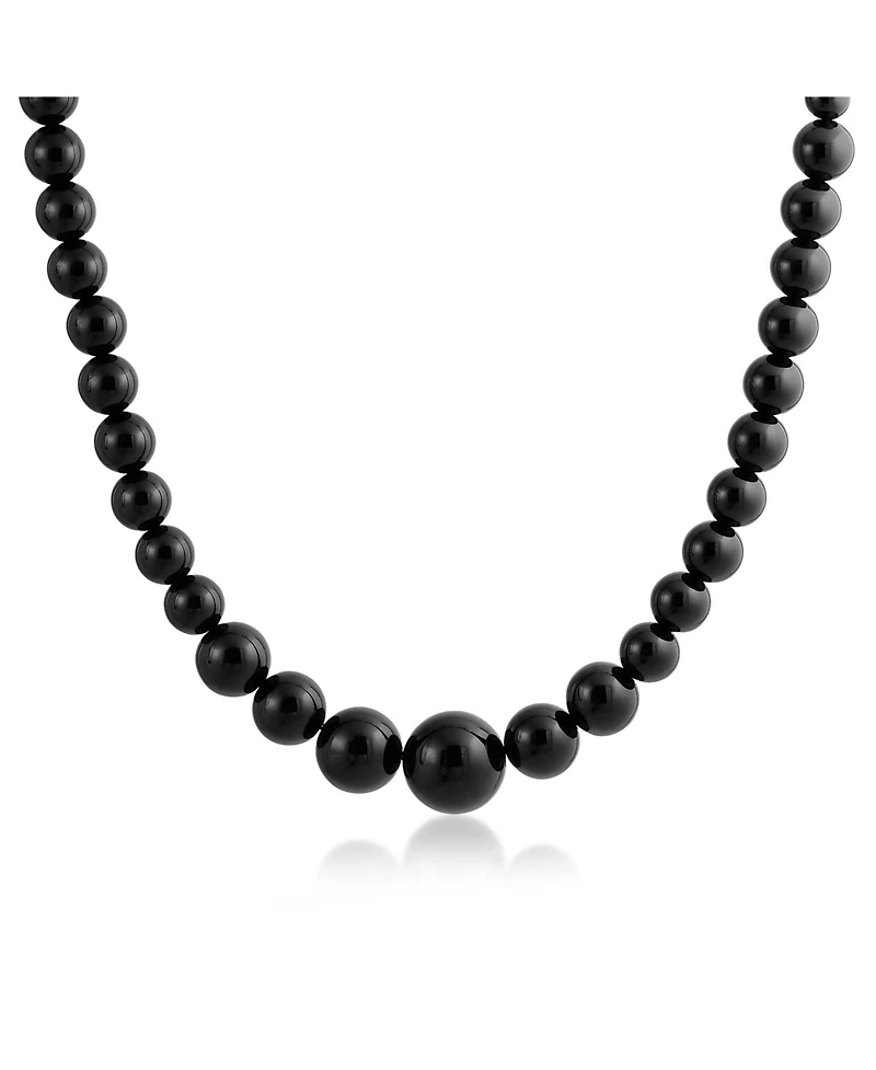 Bling Jewelry Graduated Round Bead Ball Strand Natural Stone Necklace 18 Inches