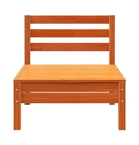 Patio Sofa Armless Wax Brown Solid Wood Pine