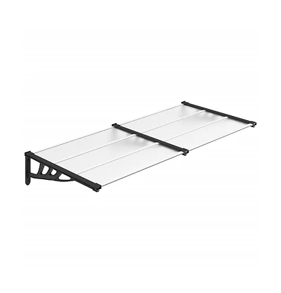 Door Canopy Black and Transparent 78.3"x35.4" Polycarbonate