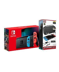 Nintendo Switch 32GB Console Neon Red/Blue Joy-Con Bundle with Surge 11-In-1 Accessory Starter Pack