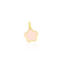 The Lovery Pink Pearl Flower Charm 14K Gold millimeters