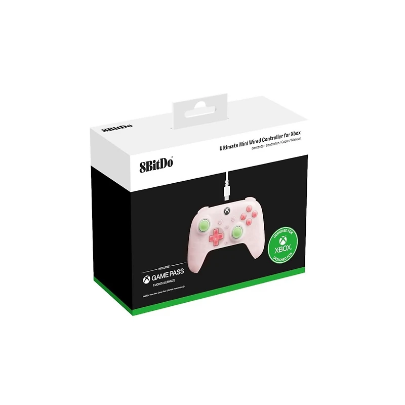 8Bitdo Ultimate Mini Wired Controller with Rgb Ring, Hall Effect Joysticks and Triggers for Xbox, Windows - Translucent