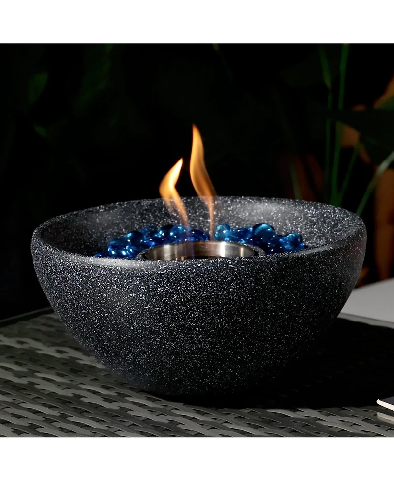 Tabletop Fire Pit Black, Table Top Fire Bowl Outdoor & Indoor Portable Ethanol Fireplace Alcohol Fire Pot