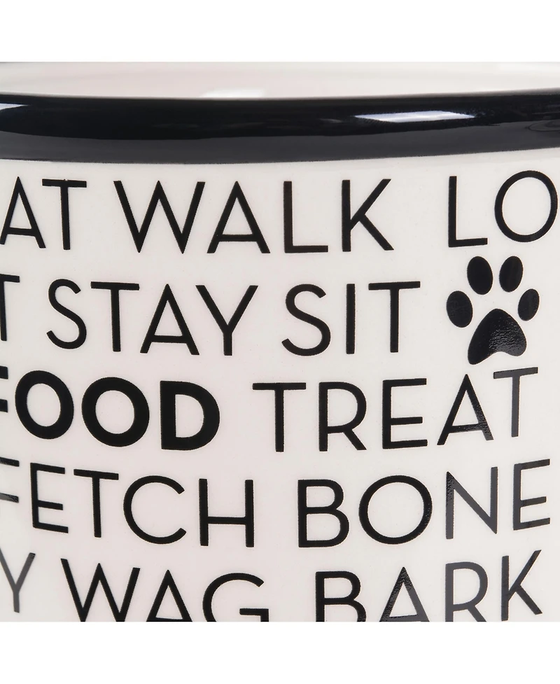 Bone Dry Ceramic Pet Treat Canister Dog Text