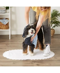 Bone Dry Pet Towel with Pockets, Blue, 30x16"