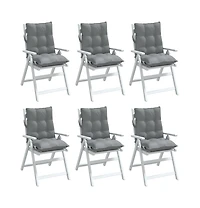 Lowback Chair Cushions 6 pcs Gray Oxford Fabric