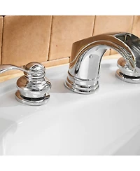 8 in. Waterfall 2-Handle Bathroom Widespread Sink Faucet With Pop-up Drain Assembly Spot Resist Polished Chrome