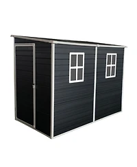Streamdale 4x8ft Outdoor Storage Shed with Floor, Windows, Doors