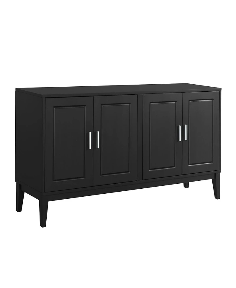 Streamdale 4-Door Sideboard Cabinet with Adjustable Shelf, Black