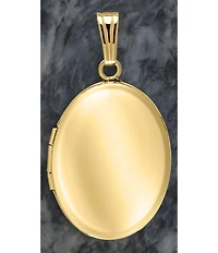 14k Yellow Gold Oval 17mm Polished Locket for Women