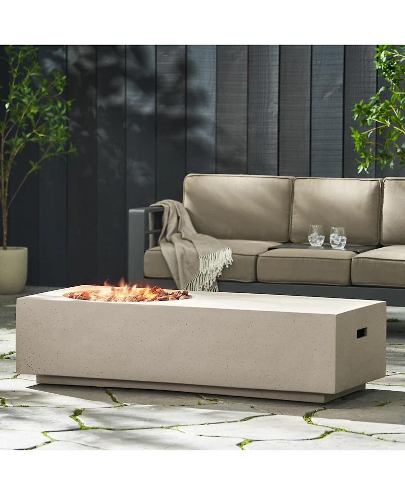 Streamdale Modern Concrete Fire Pit Table Chic & Multi-Functional with 50,000 Btu