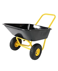 Streamdale Two-wheeled barrow, garden cart, 10-inch pneumatic wheels(Yellow + Black)