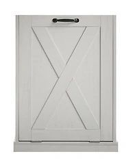 Single Door Trash Cabinet Tilt Trash Cabinet Kitchen Trash Can - Splice Wood White
