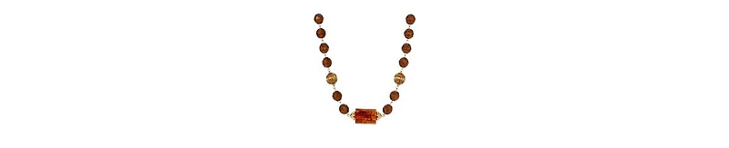 2028 Topaz Glass Bead Strand Necklace