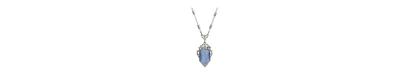 2028 Blue Moonstone Crystal Pendant Necklace