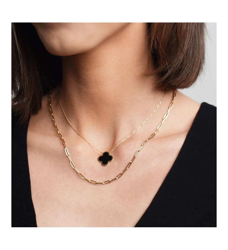 The Lovery Large Paperclip Link Chain Necklace 14K Yellow Gold 24 inches
