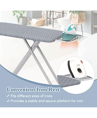 Ironing Board with Iron Rest and Removable Silver