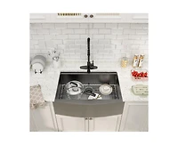 Casainc 33" L x 22" W Farmhouse Stainless Steel Kitchen Sink with Faucet Included