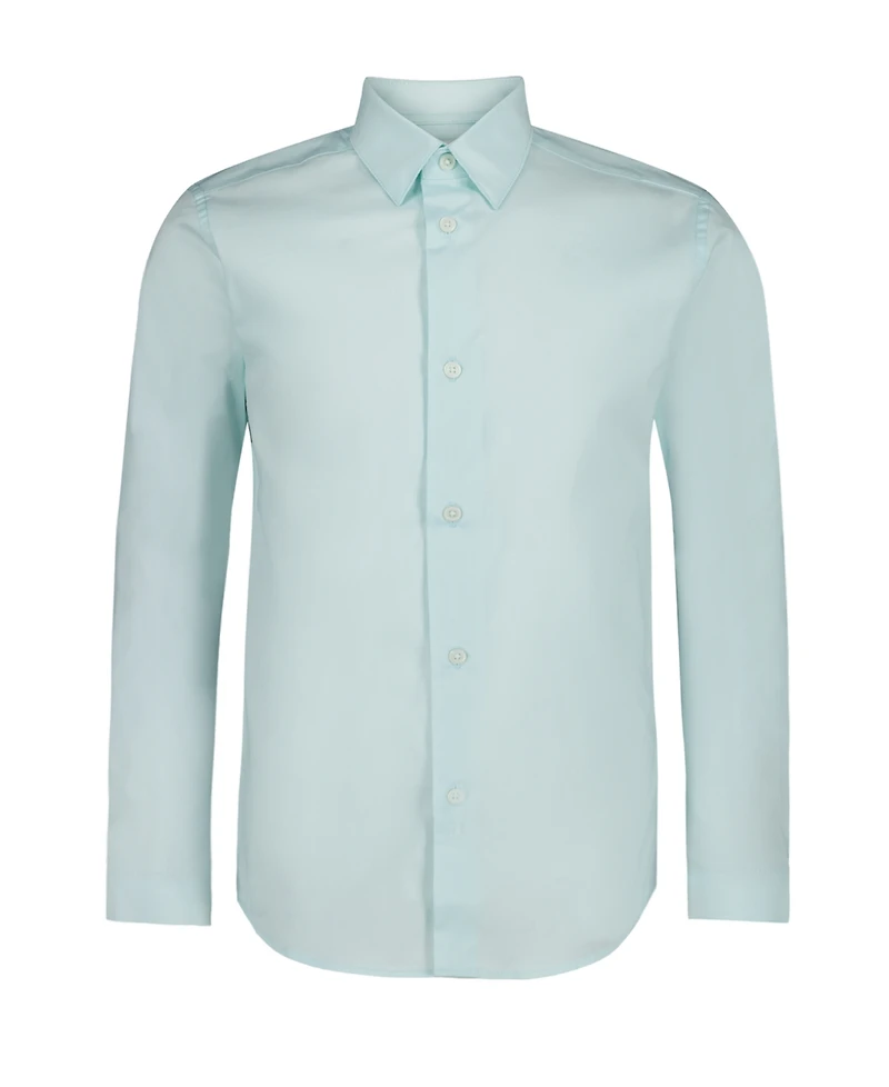 Calvin Klein Big Boys Long Sleeve Stretch Fashion Solid Poplin Shirt