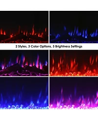 Indoor Wall-Mounted or Recesssed Installation Electric Fireplace