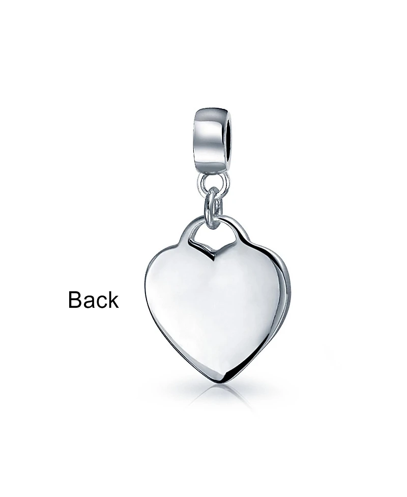 Bling Jewelry Initial Alphabet Bead Charm Heart Tag Dangle Sterling Silver for European Bracelet