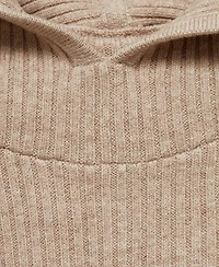 Mango Women's Ribbed Hooded Sweater