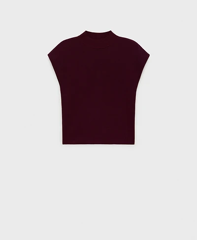 Mango Women's Perkins-Neck Short-Sleeved Sweater