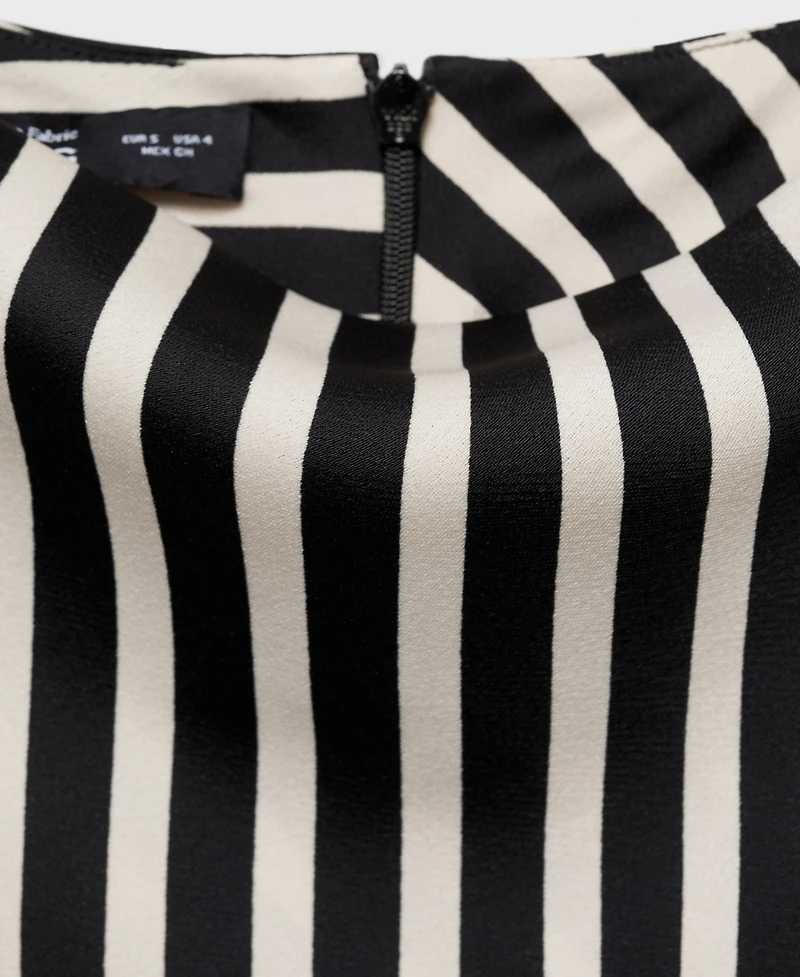 Mango Women's Striped Perkins Collar Blouse Top