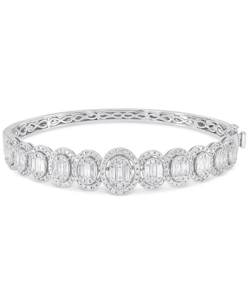 Diamond Cluster Bangle Bracelet (2-1/2 ct. t.w.) in 14k White Gold