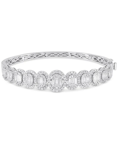 Diamond Cluster Bangle Bracelet (2-1/2 ct. t.w.) in 14k White Gold