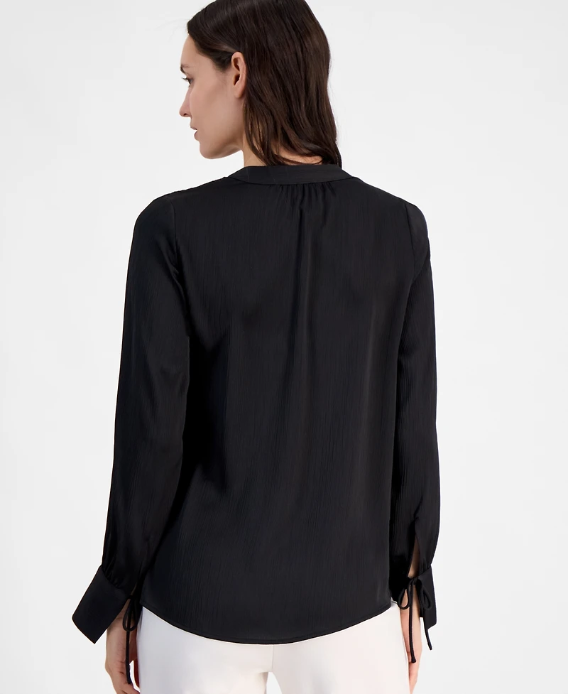 Anne Klein Women's Long-Sleeve Tie-Neck Blouse