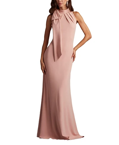Tadashi Shoji Women's Sims Shoulder Bow Halter Gown