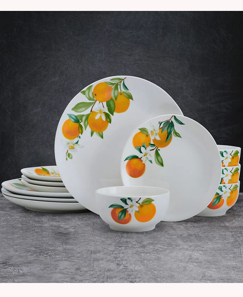 Studio Nova Oranges 12-Piece Dinnerware Set, Service for 4