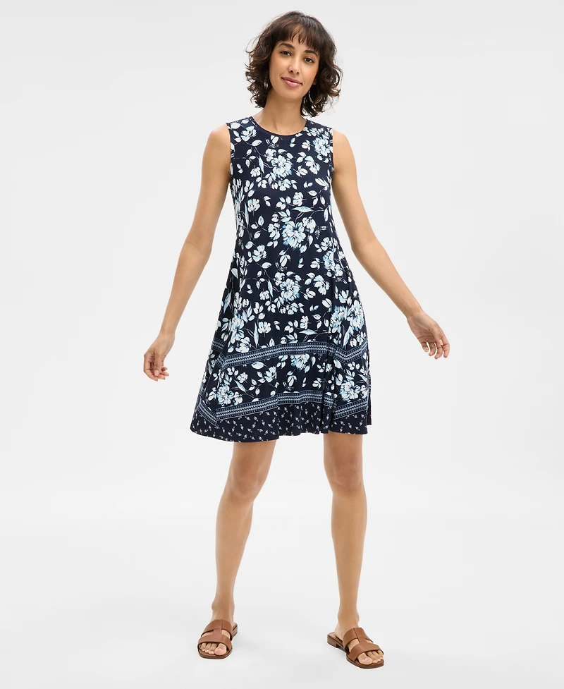 Style & Co Petite Printed Sleeveless Flip Flop Dress, Exclusively at Macy's