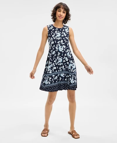 Style & Co Petite Printed Sleeveless Flip Flop Dress, Exclusively at Macy's