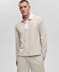 Mode of One Men's Horizontal-Stripe French Terry Polo, Exclusively at Macy's