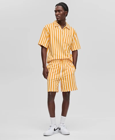 Mode of One Men's Vertical Stripe Terry Shorts, Exclusively at Macy's