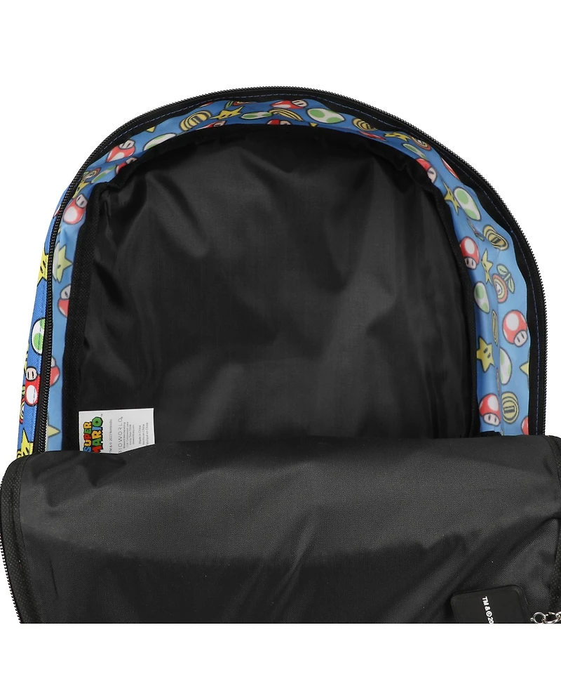 Super Mario Bros Characters & Power-Ups 16" Youth 5-Piece Backpack Set