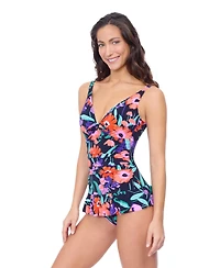 Profile by Gottex Women's Marguerite V Neck Swimdress
