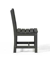 5-Piece Hdpe Outdoor Square Patio Dining Table Set with Armless Side Chairs