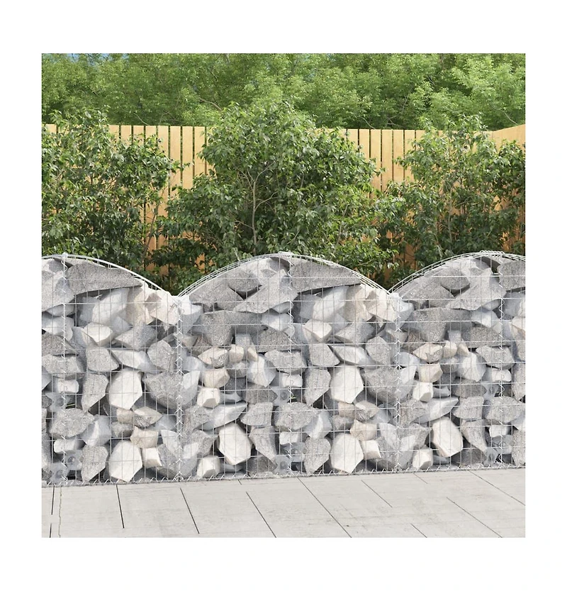 Arched Gabion Basket 39.4"x11.8"x31.5"/39.4" Galvanized Iron