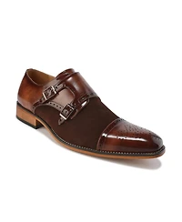 Gino Vitale Men's Double Monk Strap Two-Tone Loafer