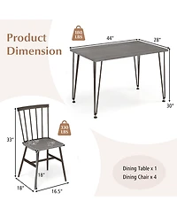5-Piece Dining Table Set for 4 with 360 Swivel Feet for Small Place