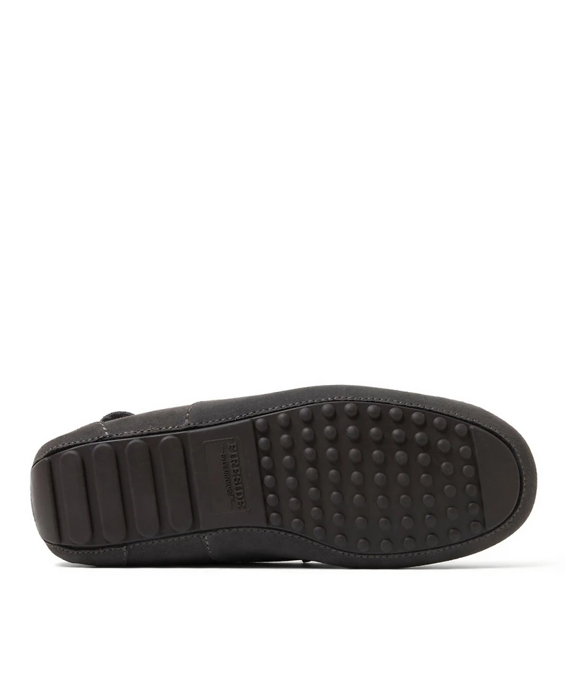 Dearfoams Men's Fireside By Melbourne Genuine Shearling Moccasin Slipper