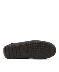 Dearfoams Men's Fireside By Melbourne Genuine Shearling Moccasin Slipper