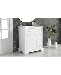 Streamdale 30" White Bathroom Vanity Cabinet with Sink Top and Storage