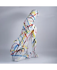 Modern Resin Leopard Sculpture, Large Home Decor