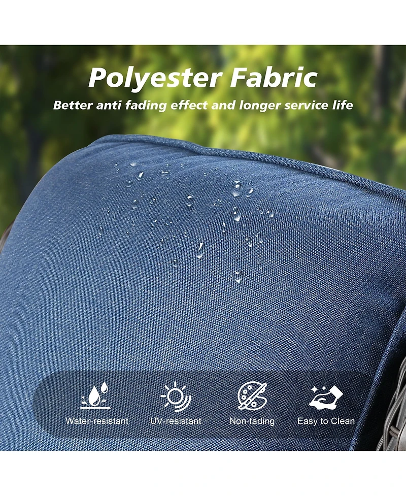 Xizzi 2-Piece Outdoor Patio Furniture Set with High Back Chairs, All Weather Wicker Conversation for Garden and Backyard