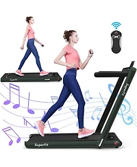 Gymax 2 1 Folding Treadmill 2.25HP Running Machine w/ Dual Display