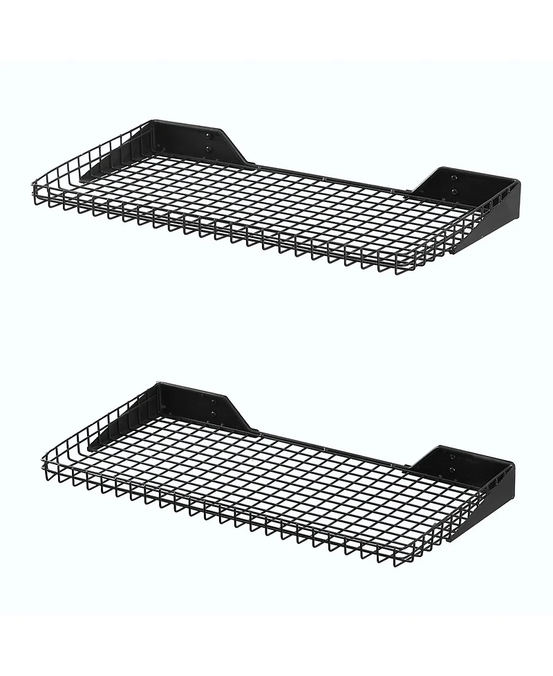 Lugo 24"x12" Garage Wall Shelves, 2 Pack, Black